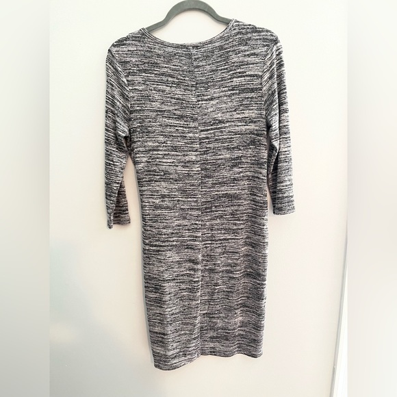 Gap 3/4 Sleeve Side Tie Heather Round Neck Knit Sweater Dress - Picture 2 of 4